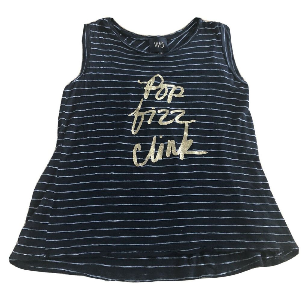 W5 Sleeveless Pop Fizz Clink Tank Tee Gold